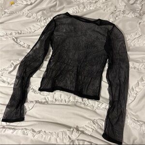 Elegant Black Sheer Women's Top